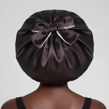 Double Layer Satin BonnetLarge Satin Bonnet Bonnet Hair Bonnet for Sleeping, Reusable Adjusting Hair Care Wrap Cap Sleep Caps Fo - gallery 1