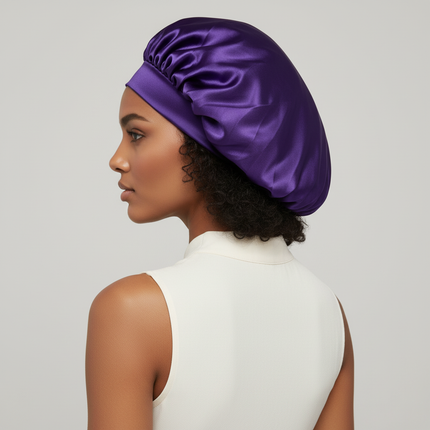 Satin Silk Sleep Cap Bonnet for Women Long Curly Hair Adjustable Tie Night Cap Maternity Hair Care Anti-Frizz Home Wrap - gallery 1