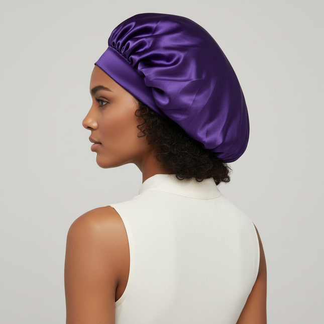 Satin Silk Sleep Cap Bonnet for Women Long Curly Hair Adjustable Tie Night Cap Maternity Hair Care Anti-Frizz Home Wrap - gallery 1