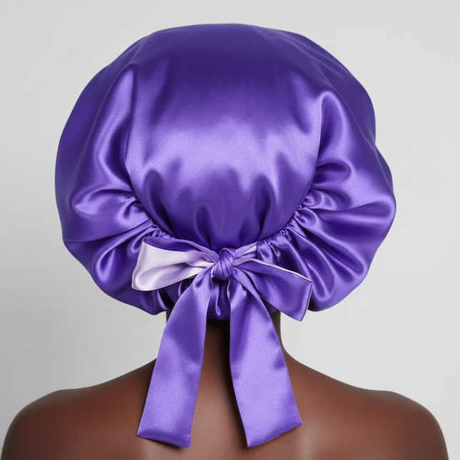 Double Layer Satin BonnetLarge Satin Bonnet Bonnet Hair Bonnet for Sleeping, Reusable Adjusting Hair Care Wrap Cap Sleep Caps Fo - gallery 1