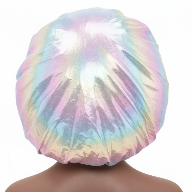 Women Large Sleeping Cap Laser Color Satin Elastic Bonnet Silky Bonnets Muslim Hijabs Lady Shower Cap Beauty Hair Care Cap - gallery 1