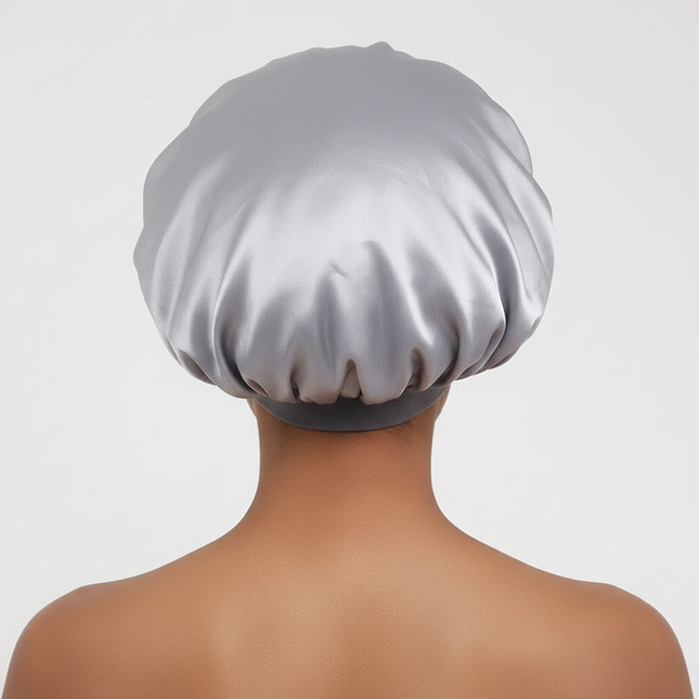 Women Satin Bonnet Hair Bonnet for Sleeping Hair Care Silk Bonnets Solid Wide-brimmed Sleeping Hat with Elastic Soft Band - gallery 1