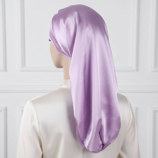 Long Satin Bonnet Sleep Cap Silk Sleeping Cap With Wide Elastic Band Loose Night Hat For Women Braids Curly Hair Natural Hair - gallery 1