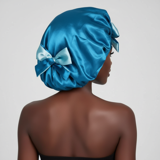 Double Layer Satin BonnetLarge Satin Bonnet Bonnet Hair Bonnet for Sleeping, Reusable Adjusting Hair Care Wrap Cap Sleep Caps Fo - gallery 1