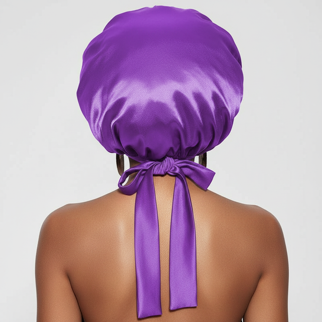 Double Layer Satin Hair Cap For Sleeping Bonnets For Women Round Haircare Women Headwear Night Hat Reversible Head Cover - gallery 1