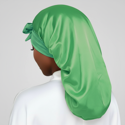 Bowknot Braid Bonnet, Unscented Satin Sleep Cap with Elastic Band and Long Tie for Women - Breathable Night Hair Bonnet - gallery 1