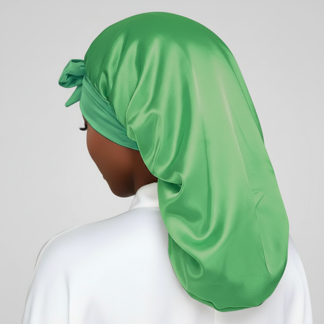 Bowknot Braid Bonnet, Unscented Satin Sleep Cap with Elastic Band and Long Tie for Women - Breathable Night Hair Bonnet - gallery 1
