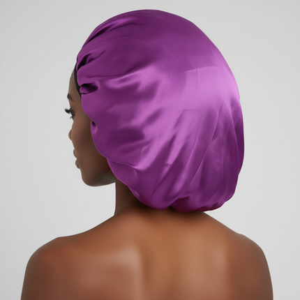 Sleep Bonnet Large Size Black Slim Band Elastic Shiny Headwear Soft Women Long Curly Hair Wrap Satin Hat Sleeping Home Supplies - gallery 1