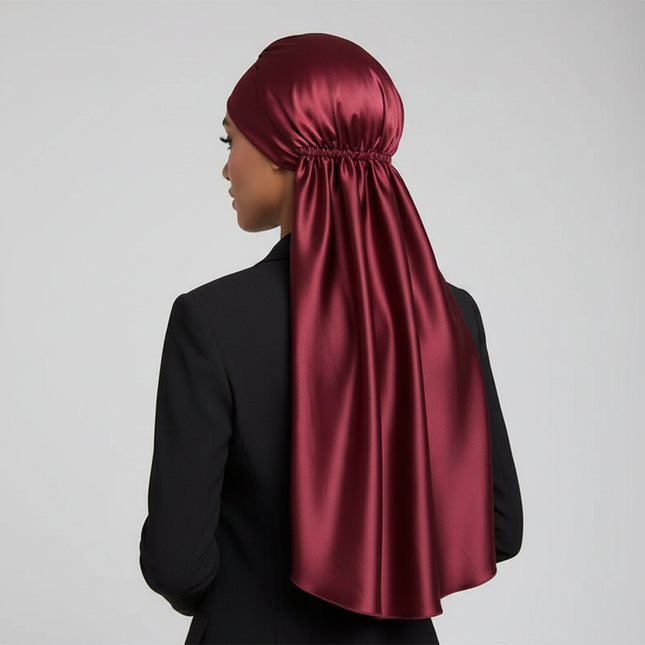 Long Women Large Satin Bonnet Silky Night Sleeping Cap Adjusting Button Night Hat Beauty Salon Hair Care Hat Bathroom Products - gallery 1