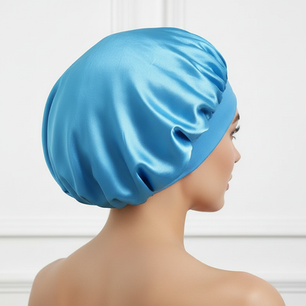 Women Satin Bonnet Hair Bonnet for Sleeping Hair Care Silk Bonnets Solid Wide-brimmed Sleeping Hat with Elastic Soft Band - gallery 1