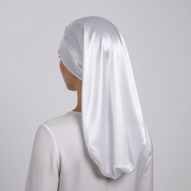 Long Satin Bonnet Sleep Cap Silk Sleeping Cap With Wide Elastic Band Loose Night Hat For Women Braids Curly Hair Natural Hair - gallery 1