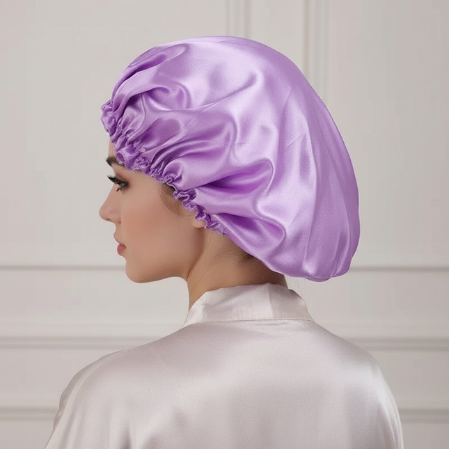 Unisex Adults Satin Nightcap Wide-brimmed Sleeping Cap for Spring Autumn Winter - gallery 1