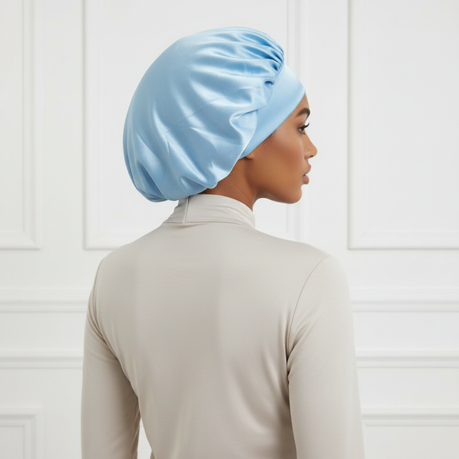 Satin Silk Sleep Cap Bonnet for Women Long Curly Hair Adjustable Tie Night Cap Maternity Hair Care Anti-Frizz Home Wrap - gallery 1