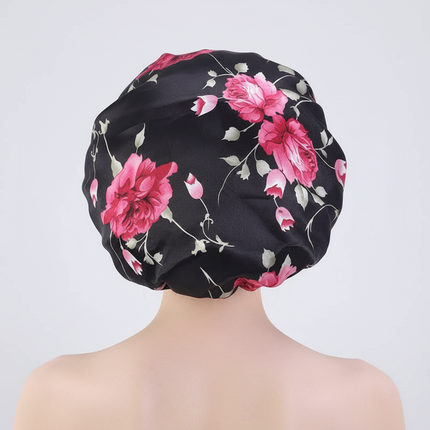 Extra Large Satin Lined Bonnet Women Big Size Beauty Print Satin Silk Bonnet Sleep Night Cap Head Cover Bonnet Hat Wholesale - gallery 1