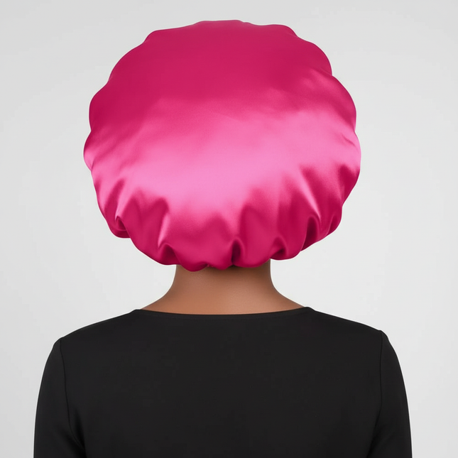 Sleeping Silk Bonnet With Tie Band Women Satin Bonnet Double Layer Satin Lined Hair Bonnet Curly Hair Sleeping Caps Night Cap - gallery 1