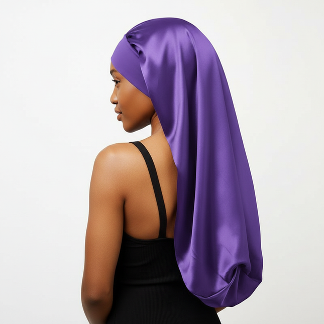 Extra Large Satin Sleep Bonnet - Elastic & Comfortable Night Cap for All Hair Types Bonnet - gallery 1