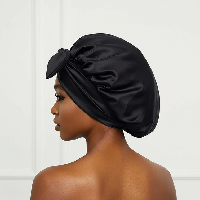 New Satin Sleeping Cap for Women Solid Wide Band Stretch Head Tie Silky Bonnet Edge Wrap Nightcap Hair Care Shower Head Cover - gallery 1