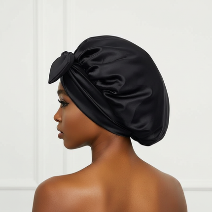 New Satin Sleeping Cap for Women Solid Wide Band Stretch Head Tie Silky Bonnet Edge Wrap Nightcap Hair Care Shower Head Cover - gallery 1