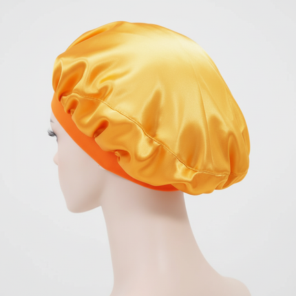 Unisex Imitation Silk Sleeping Hat Black Wine Navy Elastic Narrow Head Satin Bonnet Night Sleeping Shower Cap Hair Styling Tool - gallery 1