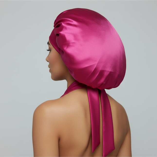 Satin Silk Sleep Cap Bonnet for Women Long Curly Hair Adjustable Tie Night Cap Maternity Hair Care Anti-Frizz Home Wrap - gallery 1
