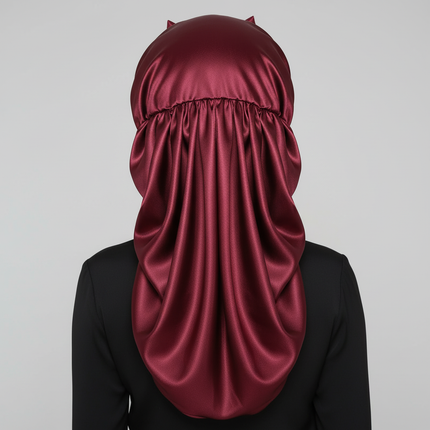 Women Bonnet Satin Sleeping Hat Long Tail Braid Hair Night Sleep Cap Head Cover Bonnets Shower Caps for Sauna Bathing Bonnet - gallery 1