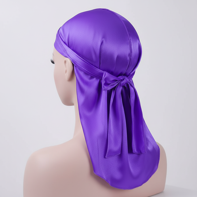 Unisex Silky Durags Bandanas Turban Hat Wigs Doo Men Satin Durag Biker Headwear Headband Hair Accessories Extra Long Tail Du-Rag - gallery 1
