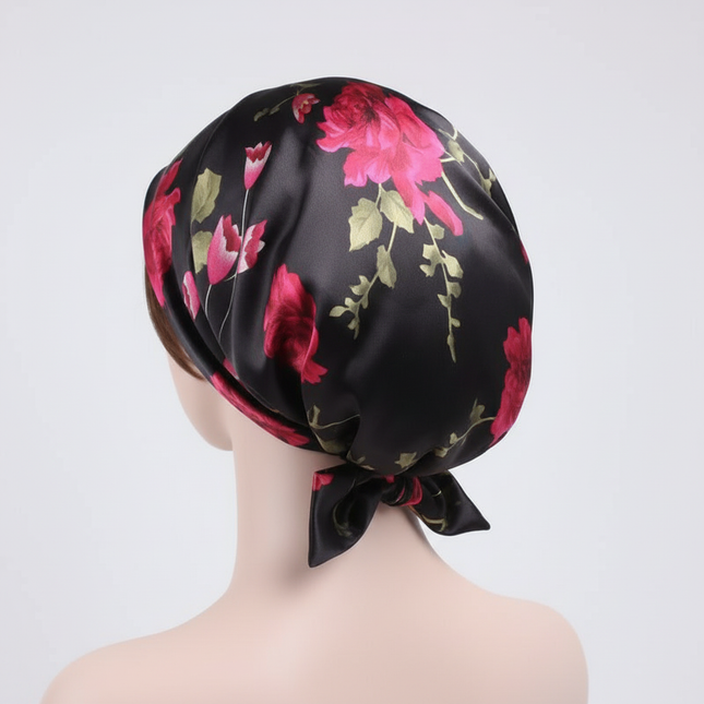 Women Silk Satin Cap Night Sleep Cap Hair Bonnet Hat Head Cover Satin Turban Headscarf Adjustable Ladies Long Hair Care Bonnet - gallery 1