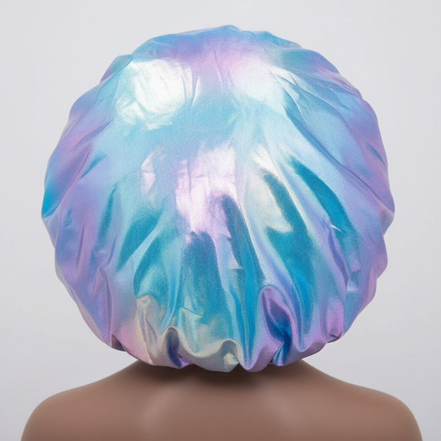 Women Large Sleeping Cap Laser Color Satin Elastic Bonnet Silky Bonnets Muslim Hijabs Lady Shower Cap Beauty Hair Care Cap - gallery 1