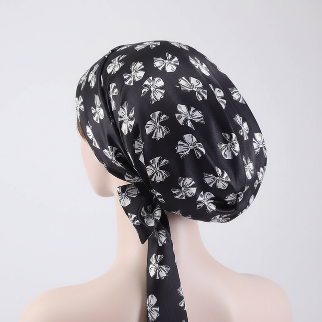 Women Silk Satin Cap Night Sleep Cap Hair Bonnet Hat Head Cover Satin Turban Headscarf Adjustable Ladies Long Hair Care Bonnet - gallery 1