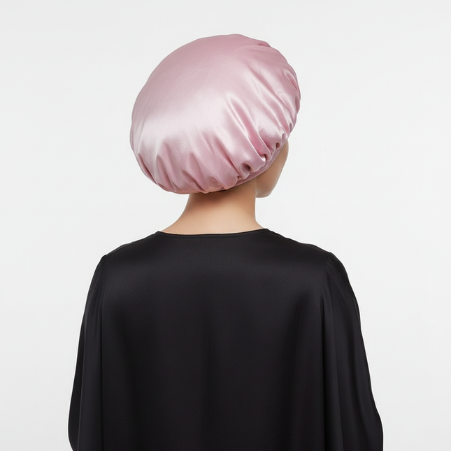 New Women Satin Solid Sleeping Hat Silky Bonnets With Tie Bands Elastic Shower Cap Adjustable Cap For Curly Hair Bonnets - gallery 1