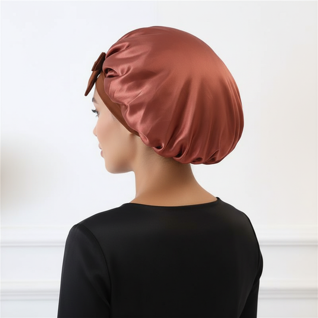 Bonnets Silk Satin Hat Hair Night Satin Bonnet Satin Hat To Sleep Bonnets for Women Cap Beanie Curly Braid Hair DM04 - gallery 1