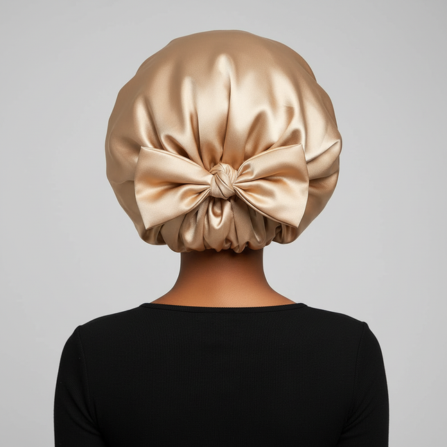 New Satin Sleeping Cap for Women Solid Wide Band Stretch Head Tie Silky Bonnet Edge Wrap Nightcap Hair Care Shower Head Cover - gallery 1