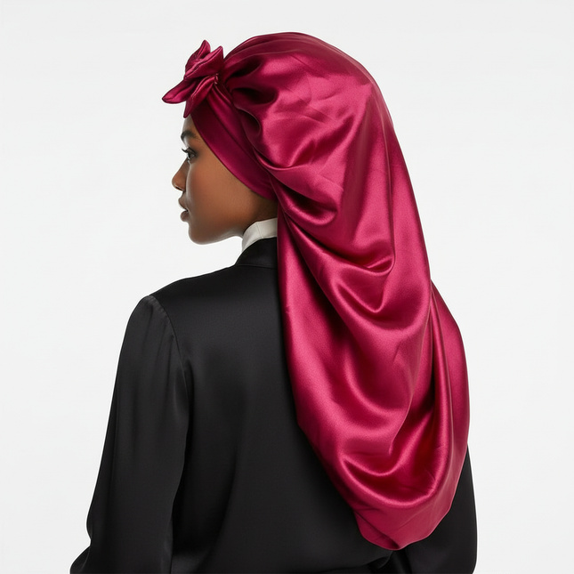 Sleeping Cap with Ribbon for Women, Elastic Satin Bonnet, Sleeping Cap, Breathable Turban, Sleep Headwear, Oversized Bandanas - gallery 1