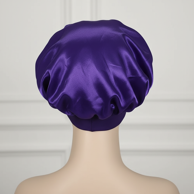 Newly Satin Night Hair Cap Women's Solid Sleeping Hat Sleep Care Bonnet Nightcap For Women Unisex Cap - gallery 1