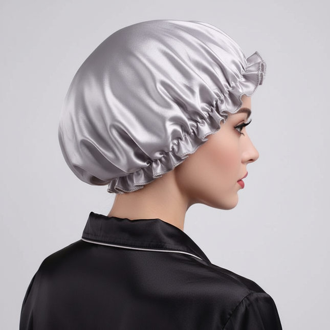 1X Hair Satin Bonnet For Sleeping Shower Cap Silk Bonnet Bonnet Femme Head Cover Flower Elastic Band Women Night Sleep Cap - gallery 1