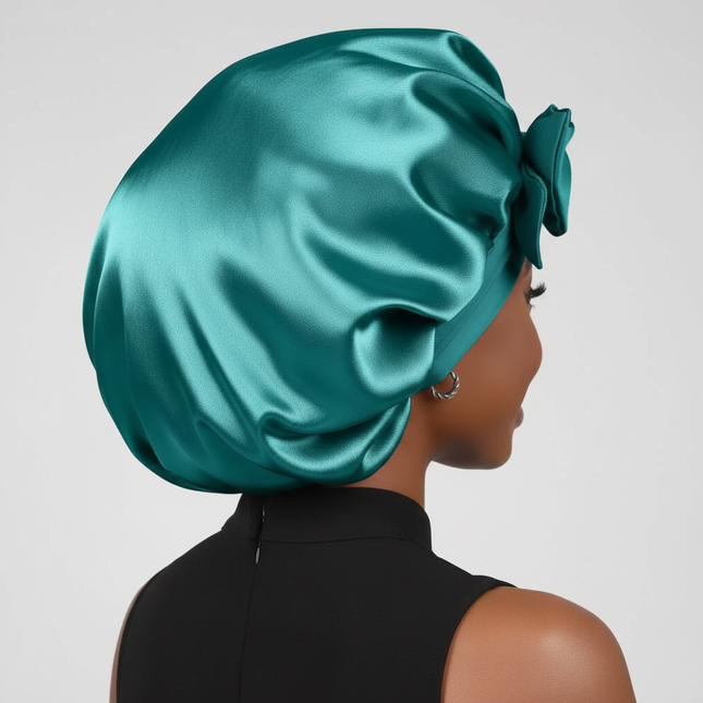 Sleeping Silk Bonnet With Tie Band Women Satin Bonnet Double Layer Satin Lined Hair Bonnet Curly Hair Sleeping Caps Night Cap - gallery 1