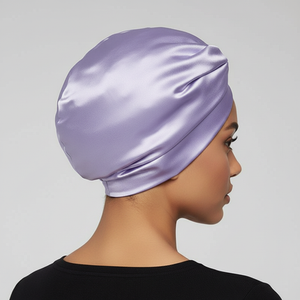 Women Satin Solid Sleeping Hat Double Layered Night Sleep Cap For Women Shower Caps Waterproof Sleeping Hair Bonnets Cap - gallery 1