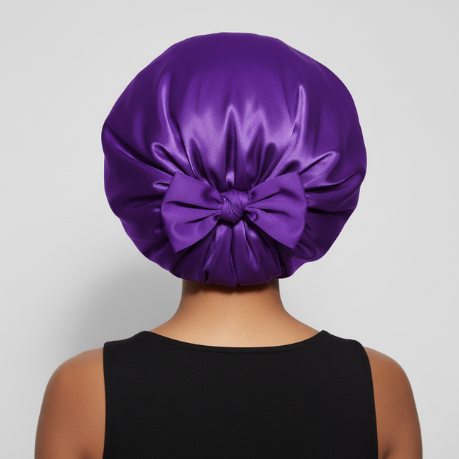 Double Layer Satin Hair Cap for Sleeping Bonnets for Women Round Haircare Women Headwear Night Hat Reversible Head Cover - gallery 1