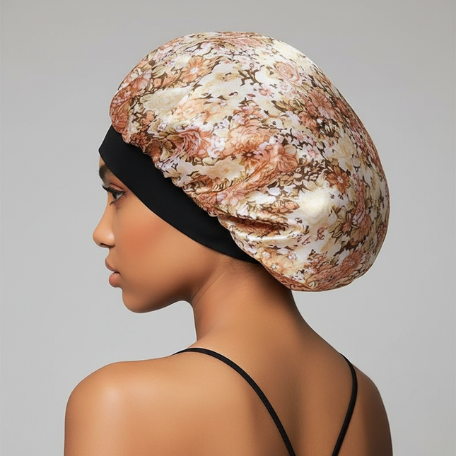 New Satin Hair Caps for Sleeping Women Bath Wide-brimmed Headwear Cover Hat Curly Hair Styling Accessories Hair Cap for Sleeping - gallery 1