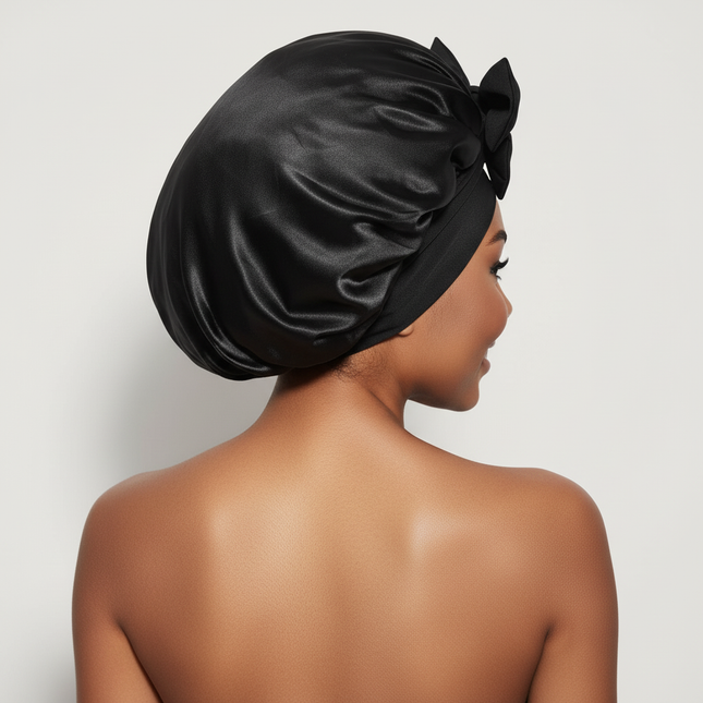 Double Layer Satin Hair Cap for Sleeping Bonnets for Women Round Haircare Women Headwear Night Hat Reversible Head Cover - gallery 1