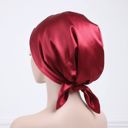 Women Silk Satin Cap Night Sleep Cap Hair Bonnet Hat Head Cover Satin Turban Headscarf Adjustable Ladies Long Hair Care Bonnet - gallery 1