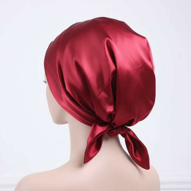 Women Silk Satin Cap Night Sleep Cap Hair Bonnet Hat Head Cover Satin Turban Headscarf Adjustable Ladies Long Hair Care Bonnet - gallery 1