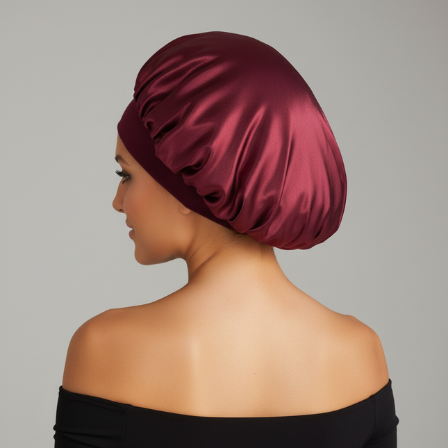 New Satin Wide Brim Nightcap Silky Bonnet Hair Wrap For Sleeping Sleep Cap With Elastic Soft Band Styling Cap Wash Face Nightcap - gallery 1