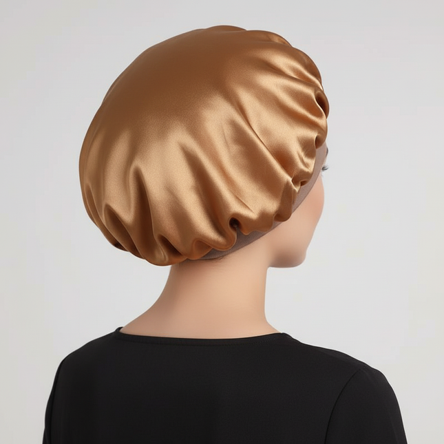 1PC Satin Sleeping Hat Night Sleep Hair Care Bonnet Nightcap Extra Satin Silky Shower Caps Sleep Cap with Premium Elastic Band - gallery 1