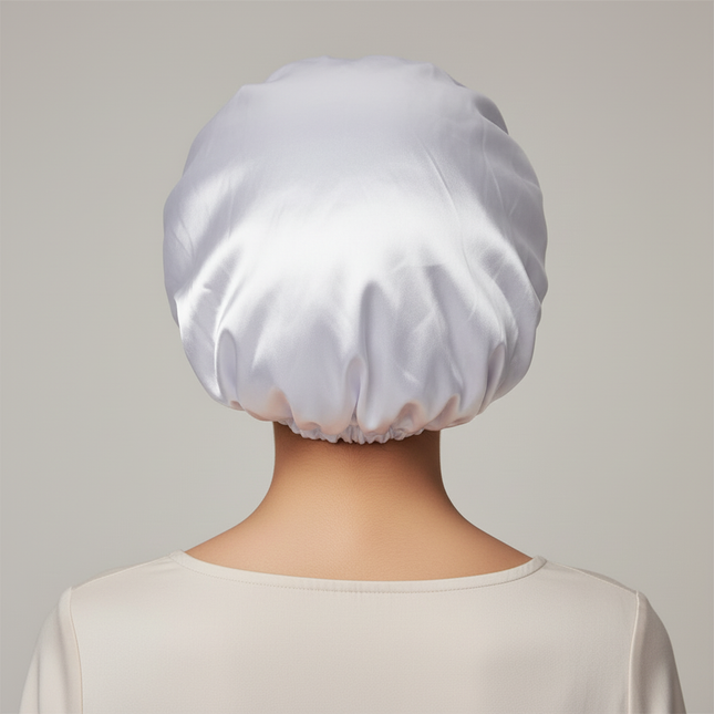 Women Satin Bonnet Hair Bonnet for Sleeping Hair Care Silk Bonnets Solid Wide-brimmed Sleeping Hat with Elastic Soft Band - gallery 1