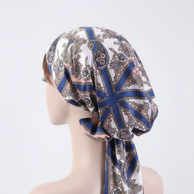 Women Silk Satin Cap Night Sleep Cap Hair Bonnet Hat Head Cover Satin Turban Headscarf Adjustable Ladies Long Hair Care Bonnet - gallery 1
