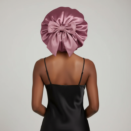 high-quality Mulberry Silk Sleeping Bonnet for Women Large Sleep Cap with Wide Elastic Tie Band for Curly Dreadlock Braid Hair C - gallery 1