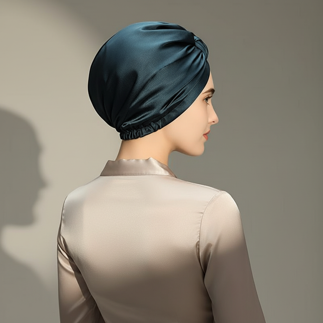Pure Silk Night Caps Mulberry Silk Sleeping Bonnet Hair Loss Hat Natural Silk Turban For Hair Sleeping Silk Headwrap For Women - gallery 1