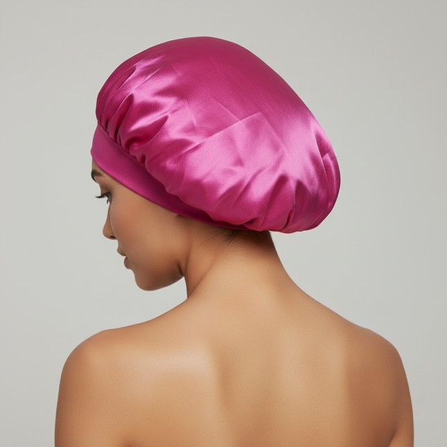 Women Satin Bonnet Hair Bonnet for Sleeping Hair Care Silk Bonnets Solid Wide-brimmed Sleeping Hat with Elastic Soft Band - gallery 1