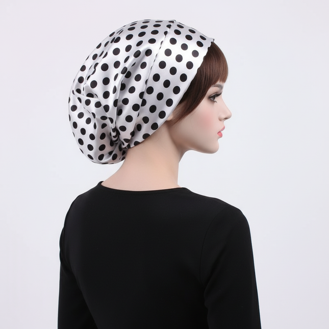 Women Silk Satin Cap Night Sleep Cap Hair Bonnet Hat Head Cover Satin Turban Headscarf Adjustable Ladies Long Hair Care Bonnet - gallery 1